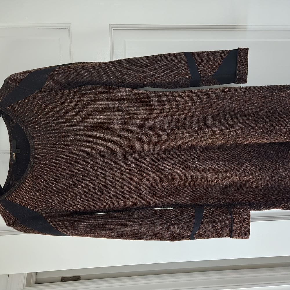 Maje metalic sweater dress